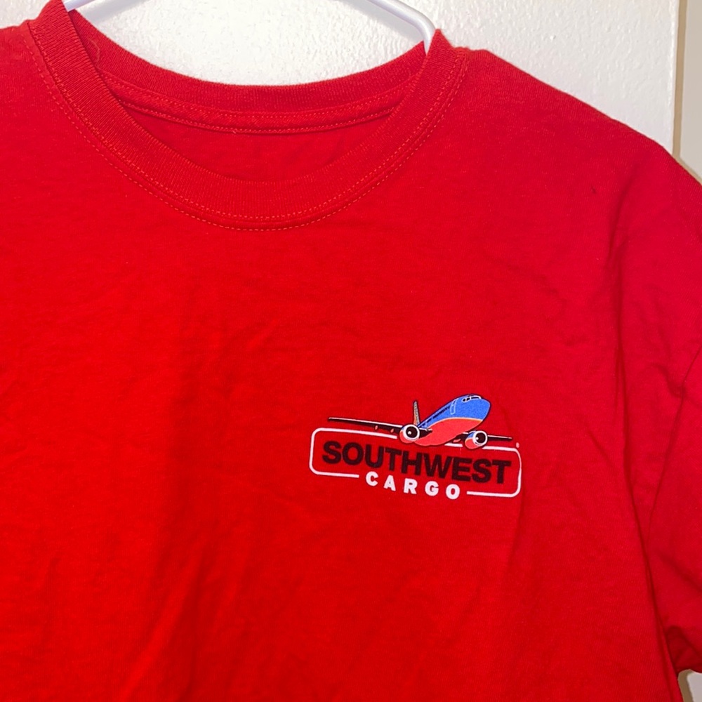 Vtg Southwest Airlines Cargo Get Ship Done Faded Shirt 2X Plane Funny Grunge 90s